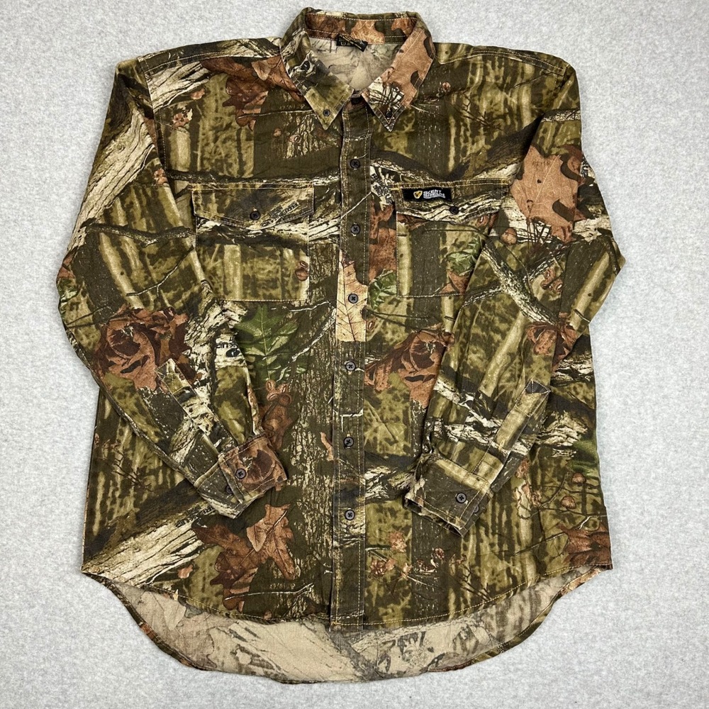 Scent Shield Mens Camouflage Hunting Shirt Long Sleeve Button Down Large Forest